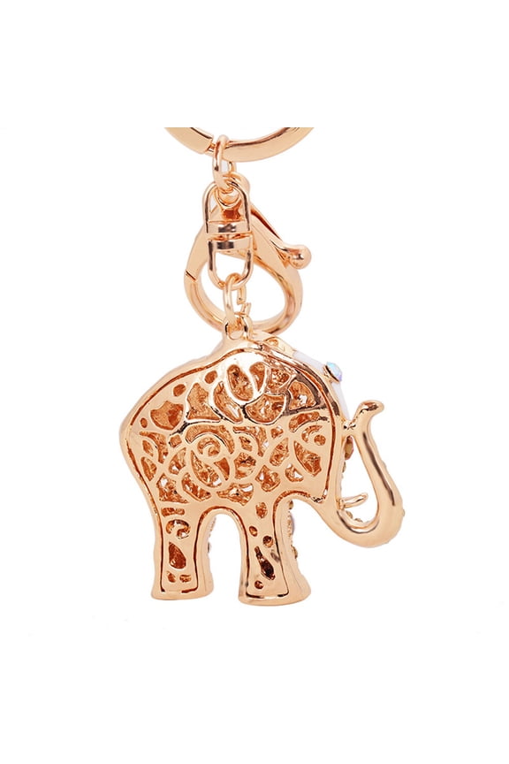 Elephant Rhinestone Pendant Keychain Zinc Alloy Hanging Charm for Elegant Bag and Purse Decoration