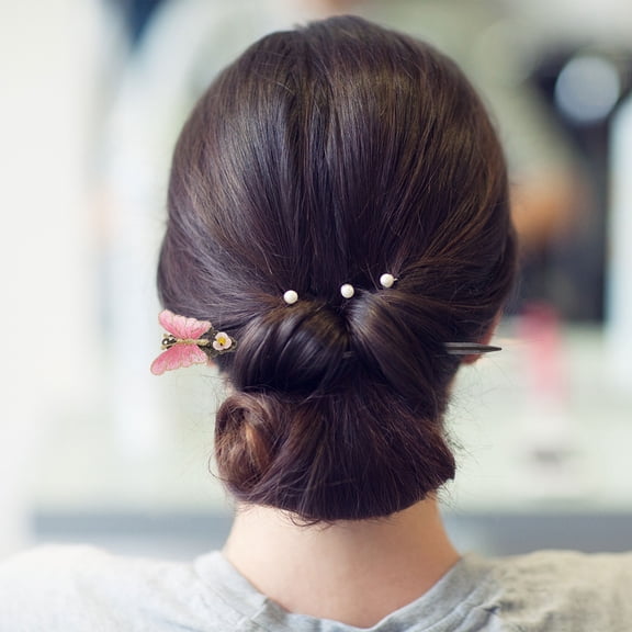 RENACLIPY Chignon Hair Pin Elegant Wooden Hairpin Hair Decoration for Banquets 1 Pc