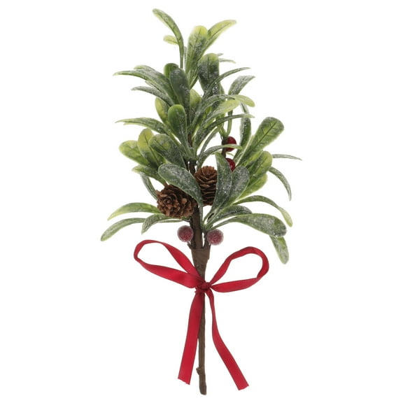 RENACLIPY House Decoration Items Mistletoe Berries Stem Green Plastic 1 Pcs Christmas Atmosphere