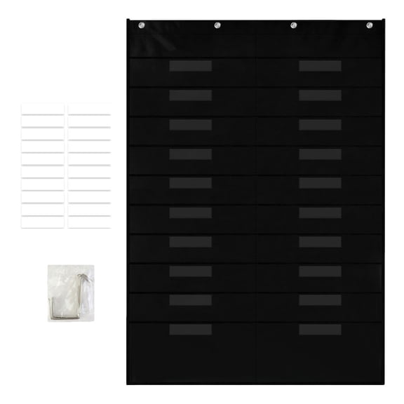 RENACLIPY Large Capacity Black Office Wall File Organizer, Easy to Install, Storage Solution for Home and Work