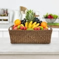 thumbnail image 1 of RENACLIPY Coffee Woven Storage Basket for Shelves Handmade Straw Portable Rectangle Design 7.5 x 4.5 x 5 inches, 1 of 8