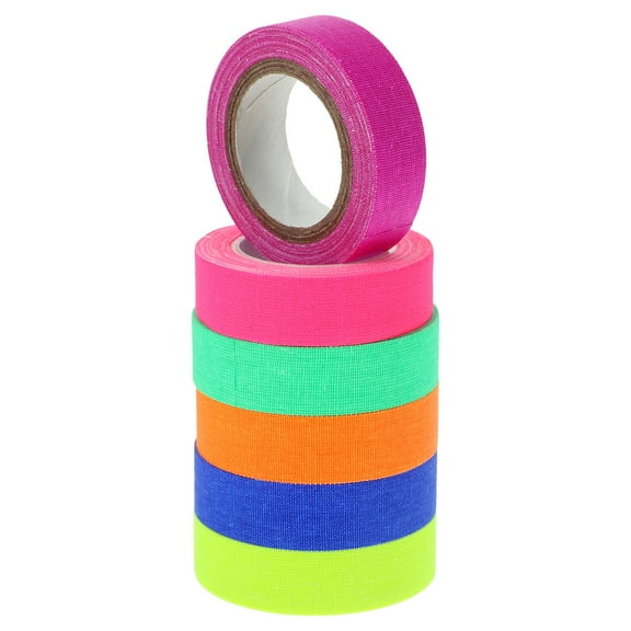 RENACLIPY Neon Tape Wide Wall Decoration Cotton Assorted Colors 6 Rolls for Home, Party, Craft, and Projects