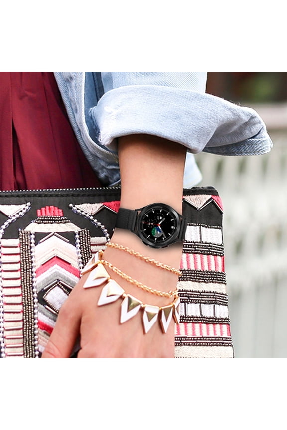 Breathable Black Stretchy Watch Strap Adjustable Flexible Wristwatch Accessory