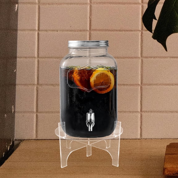RENACLIPY Compact Acrylic Beverage Dispenser Stand for Juice Cocktail and Tea Display At Home
