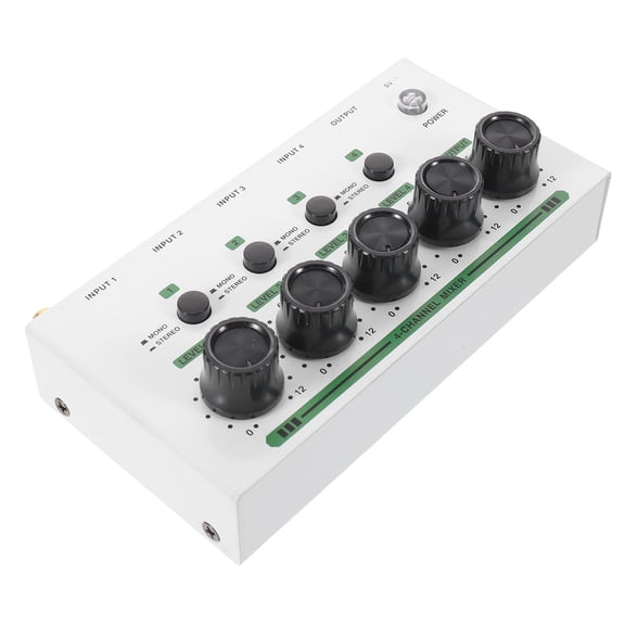 RENACLIPY 4-Channel Portable Audio Mixer Sound Board with Low Noise for Home Studio Recording, Podcasting, and Live Streaming