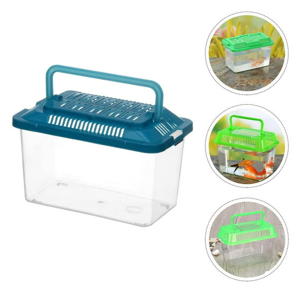 RENACLIPY Transparent Plastic Handheld Fish Tank for Turtle Reptile Feeding