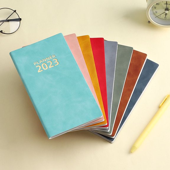 RENACLIPY Compact Pink 2023 Planner Notebook for Office Staff with Ink Leak Resistant Paper