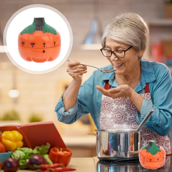 RENACLIPY Pumpkin Design Household Kitchen Timer Plastic Countdown Timer for Home Decoration 1Set