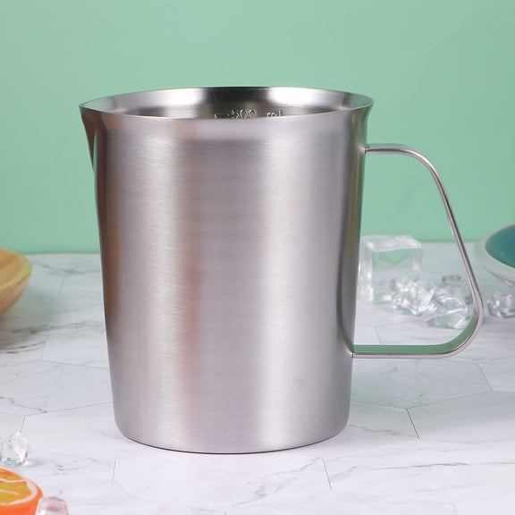 RENACLIPY Stainless Steel Liquid Measuring Cup Silver Home Use Easy Clean