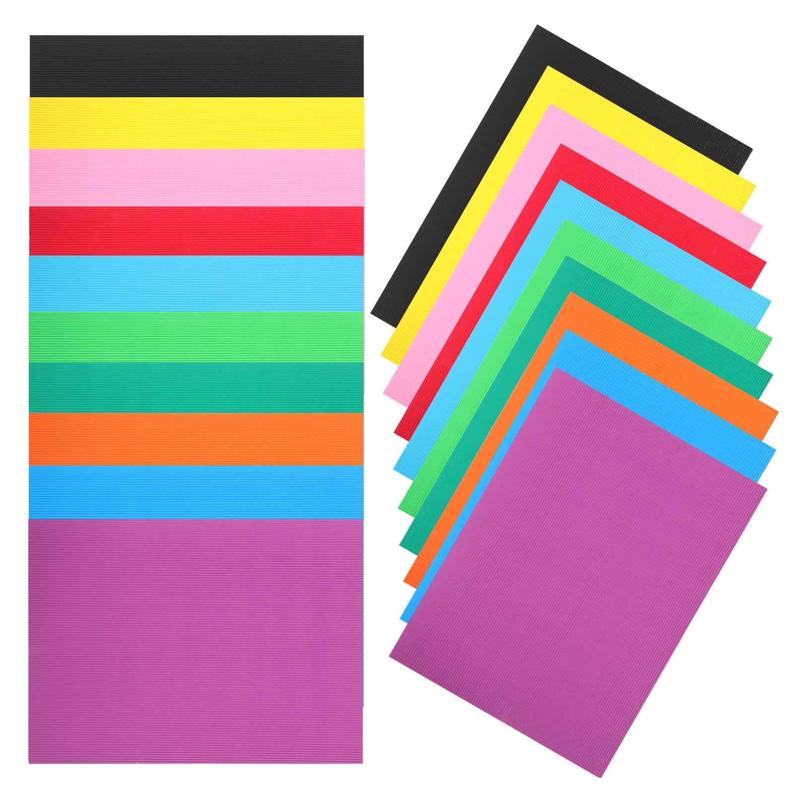 RENACLIPY Assorted Color Corrugated Paper Sheets for Crafting, Foldable Paperboard for Art Projects, Crafts, and School Activities