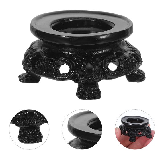 RENACLIPY Crystal Sphere Holder Wood Stand with Elegant Carvings for Home Display and Prosperity