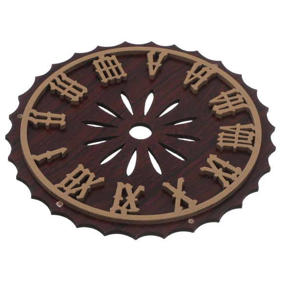 RENACLIPY Brown Plastic Cuckoo Clock Dial Easy Install Vintage Appeal Clear Markings
