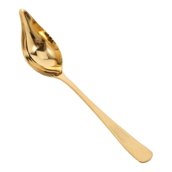 RENACLIPY Culinary Plating Decorating Culinary Saucier Spoon Golden Stainless Steel Drizzling Chocolate Chefs 1Pack