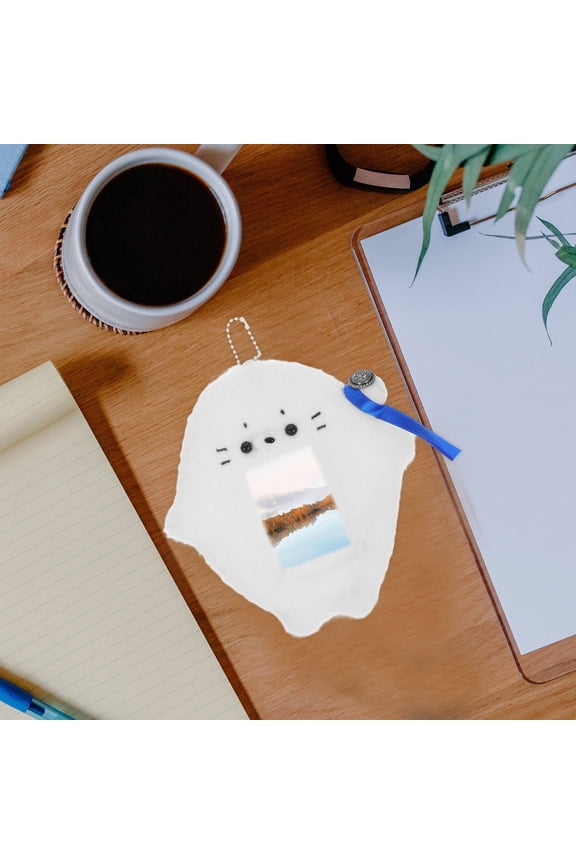 Plush Kawaii Badge Cover Keychain for Card and Accessories, Cute Soft Charm for Keys and Bags