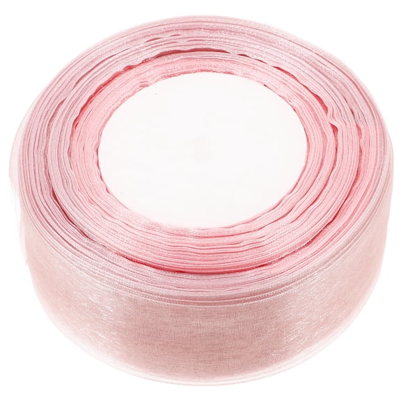 RENACLIPY 4cm Pink Sheer Ribbon for Flower Wrapping and Handmade Projects