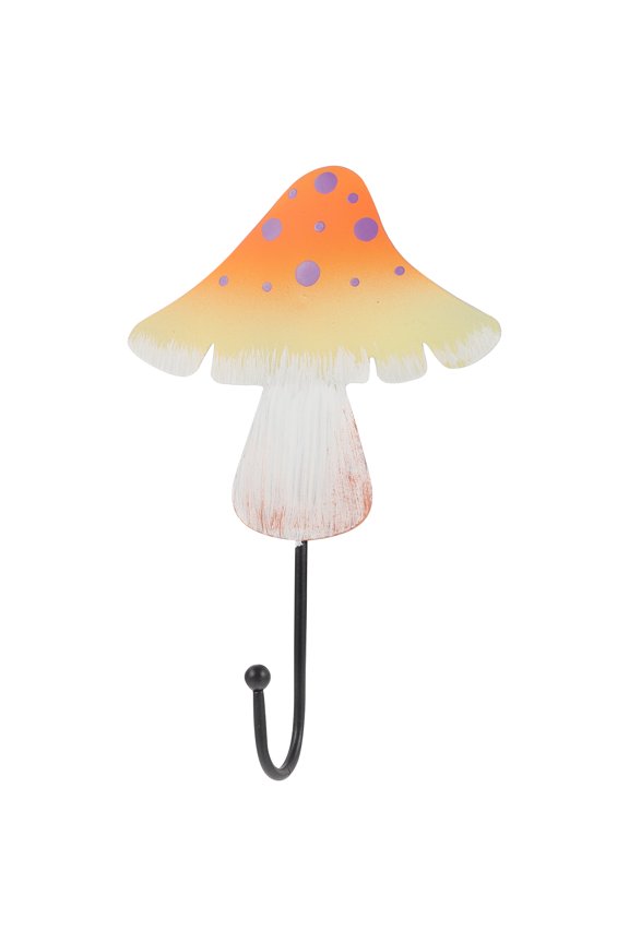 Yellow Metal Mushroom Wall Hook for Coat Hat Keychain Home Decor Entryway Bathroom