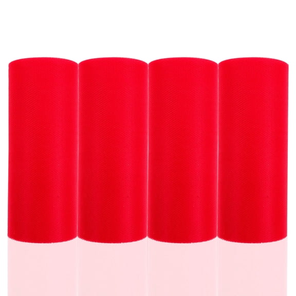 RENACLIPY Red Mesh Ribbon for Wrapping, Wedding Decor, Craft Projects, Party Decorations, Floral Arrangements, and Home Use