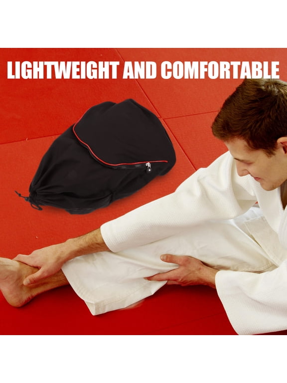 Black Drawstring Backpack for Taekwondo Gear Storage with Adjustable Closure, Sports Bag for Martial Arts Equipment