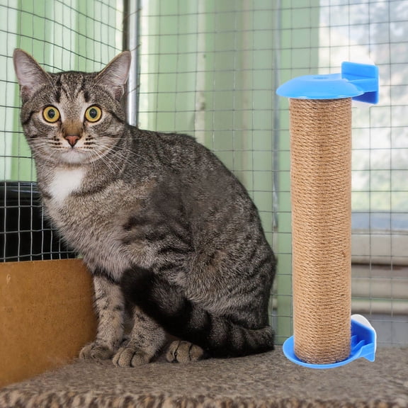 RENACLIPY Jute Rope Cat Scratching Post with Climbing Features Space Saving Design for Cage