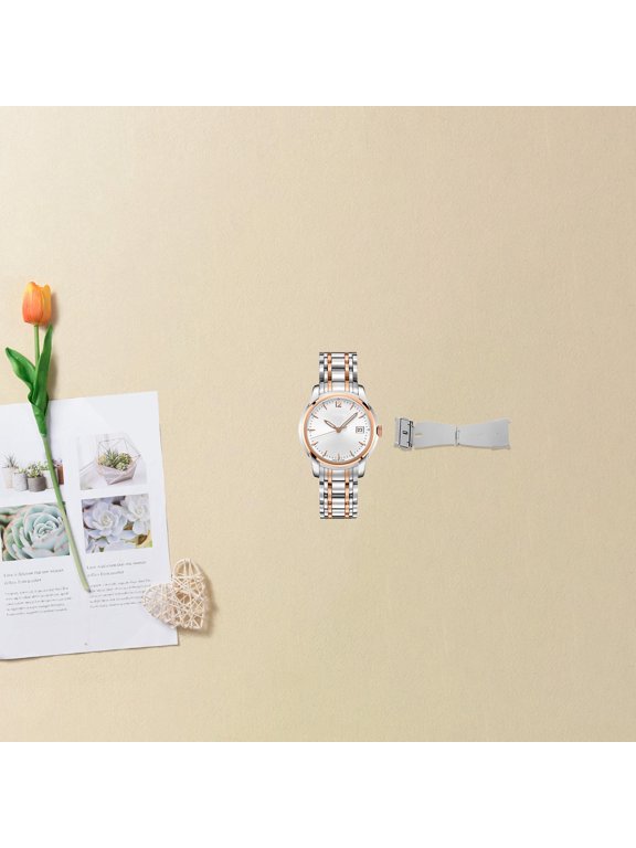Stainless Steel 22mm Double Push Button Butterfly Clasp Metal Watch Buckle