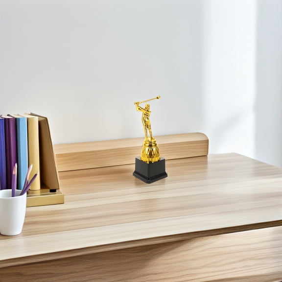 RENACLIPY Durable Plastic Golf Trophy with Plated Gold Coating for Competition and Player Achievement