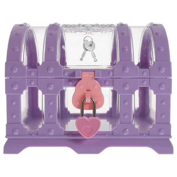 RENACLIPY Small Plastic Treasure Chest with Lock Lightweight Decorative Box for Home Use