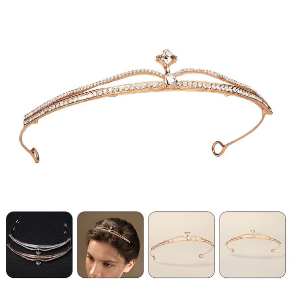 RENACLIPY Bridal with Shining Rhinestones, Golden Zinc Alloy, Elegant Wedding Hair Accessory Set