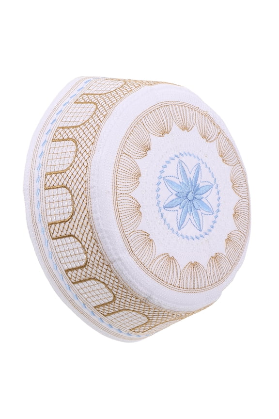 Embroidered Worship Cap Islamic Hat Cotton Polyester 1Set Stylish Multi Use Back to School
