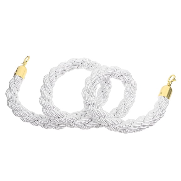 RENACLIPY White Event Stanchion Rope Set for Queue Management, Grand Openings, , 1 Set Included