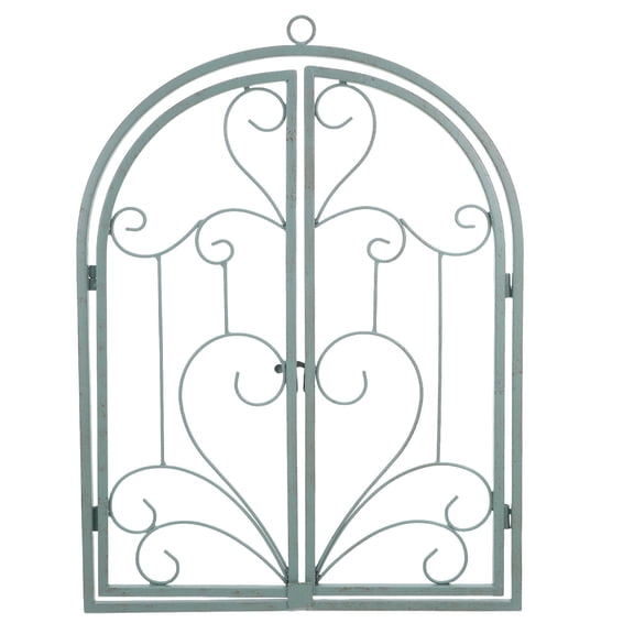 RENACLIPY Rustic Green Iron Art Window Frame Wall Hanging Decorative Wall Art for Entryway