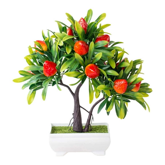 RENACLIPY Faux Strawberry Tree Decor, Assorted Colors, Easy Care Indoor Plant Decoration for Home and Office