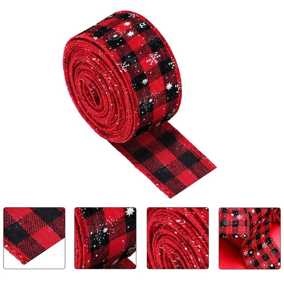 RENACLIPY Red Black Checkered Ribbon Christmas Theme Decorative Wrapping