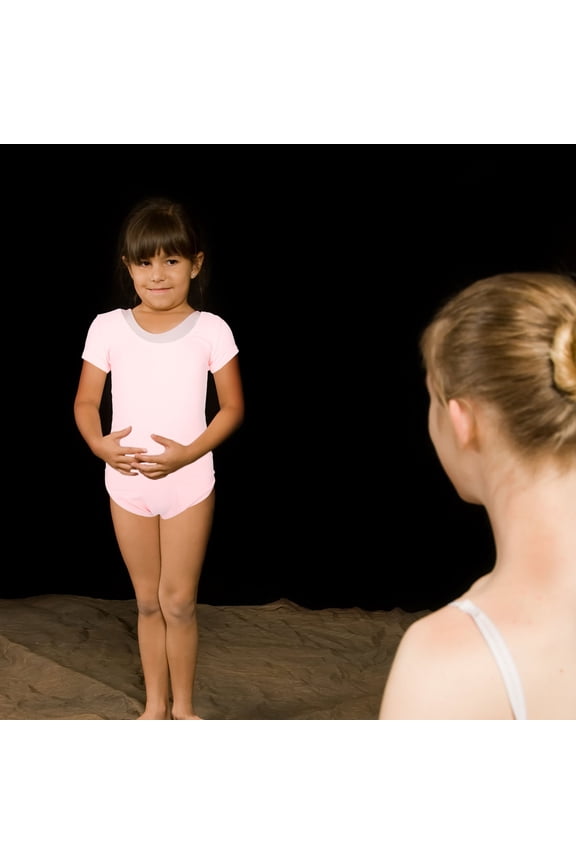 Girls' Flexible Dance Tights and Cotton Short Sleeve Ballet Leotard Set for Performance and Movement