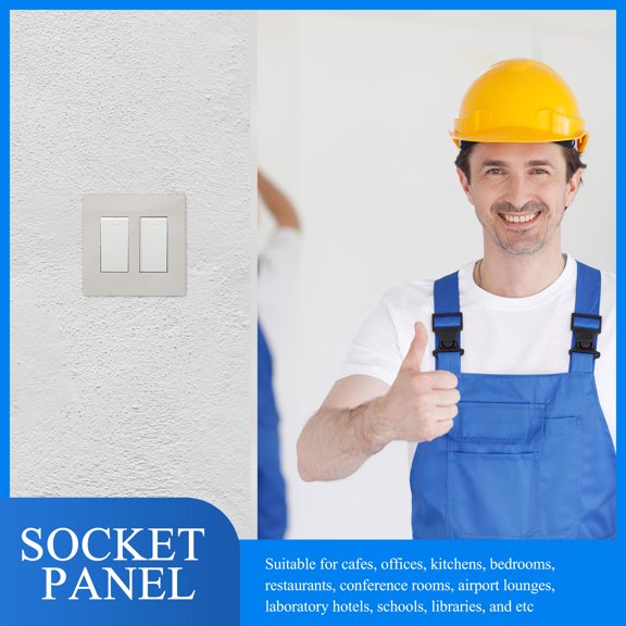 RENACLIPY Flexible White Screwless Wall Plate 2 Gang Outlet Cover for Kitchens and Offices