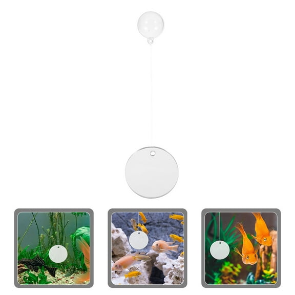 RENACLIPY Floating Fish Decoration Betta Fish Mirror Acrylic For Observation 1Set