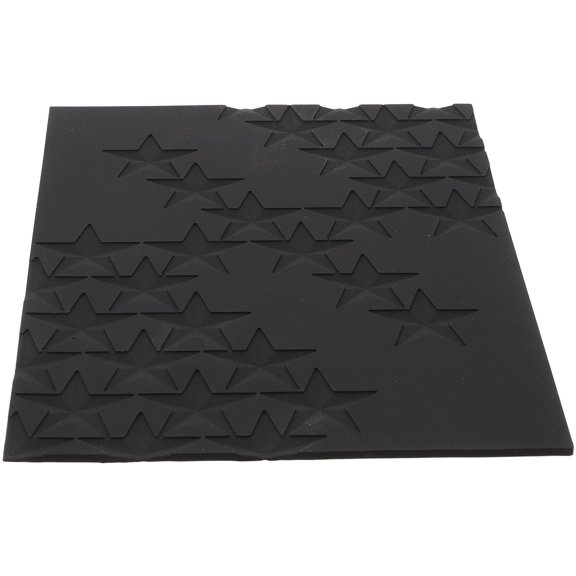 RENACLIPY Black Silicone Fondant Mat with Star Texture Non Stick Heatproof Baking Tool
