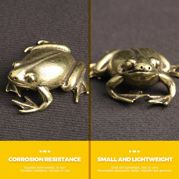 RENACLIPY Vivid Posture Copper Frog Figurine for Office Shelf Home Decor with Assorted Colors