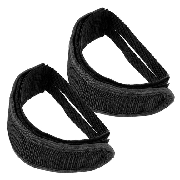 RENACLIPY Fully Adjustable Black Bike Pedal Clips with Strong Nylon for Stable Cycling Control