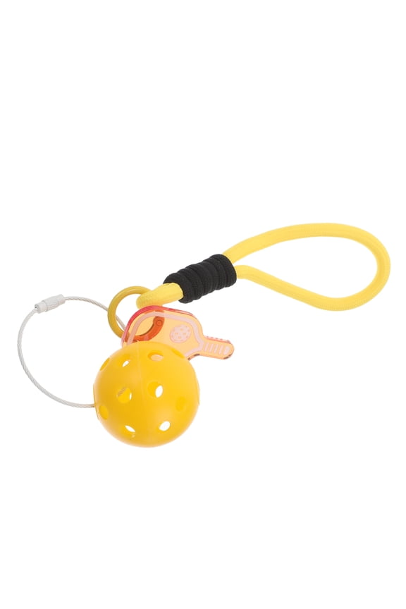 Decorative Keychain Mini Pickleball Shape Plastic Yellow 1Pack