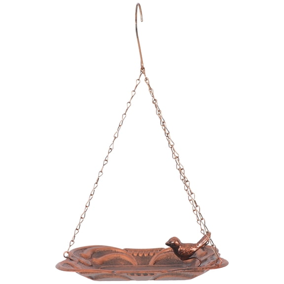 RENACLIPY Iron Hanging Bird Feeder Dark Brown Outdoor Feeder for Garden and Backyard Decor