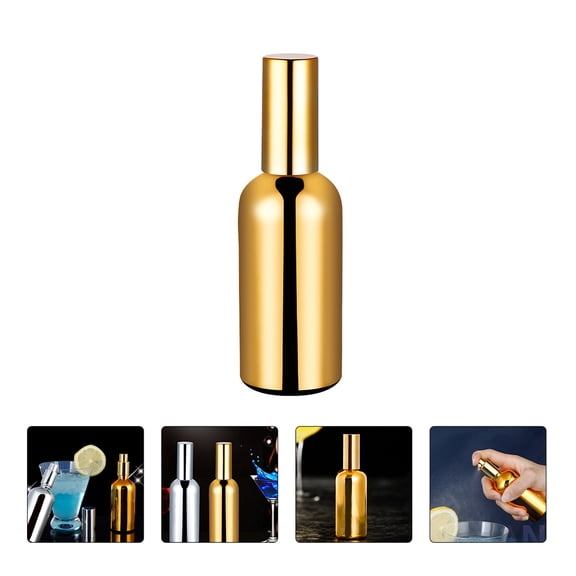 RENACLIPY Golden Bartender Sprayer Bottle Glass and Plastic Fine Mist Spray for Bar Tools 1 Piece