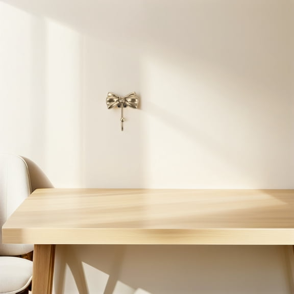 RENACLIPY Golden Bow Wall Hook with Elegant French Design for Home Decor and Hanging Coats