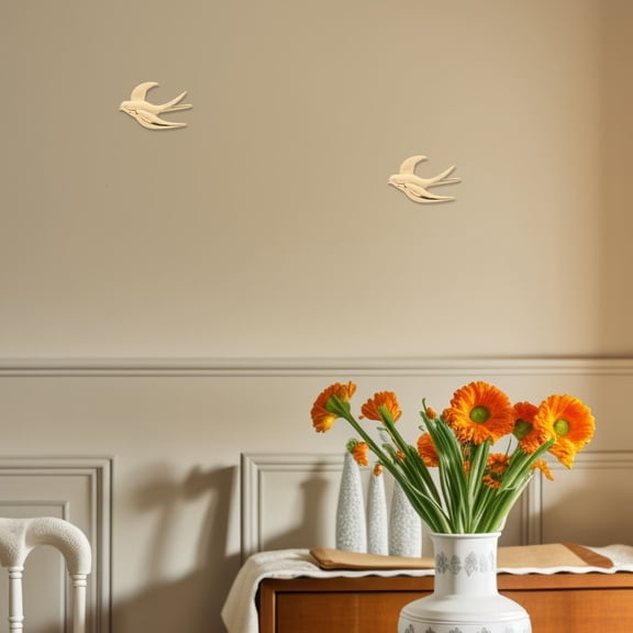 RENACLIPY Brass Metal Bird Wall Decor with Lifelike Flying Birds Design for Sophisticated Wall Accent