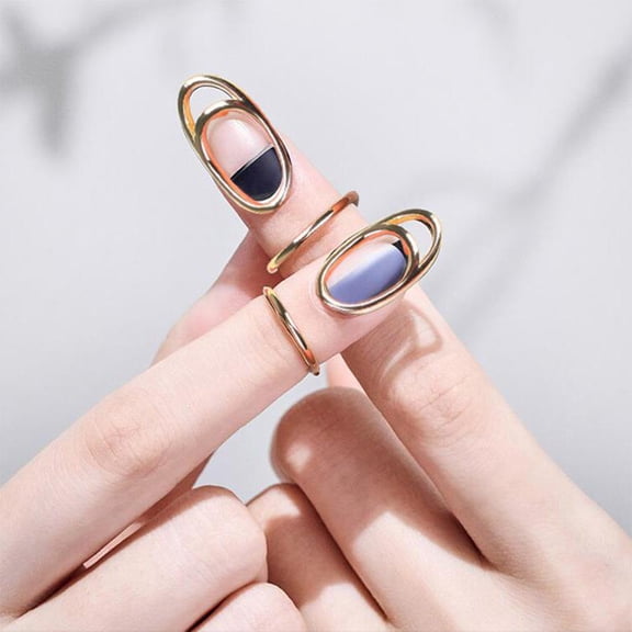 RENACLIPY Set of 3 Adjustable Golden Copper Finger Nail for Women, Stylish and Trendy Accessories