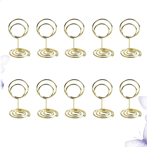 RENACLIPY 20Pcs Golden Metal Memo Holders for Wedding Table Numbers and Photo Clips