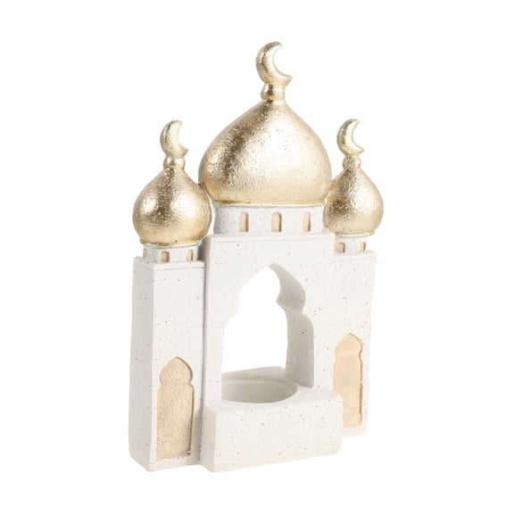 RENACLIPY Golden Resin Medieval Castle Sculpture Ramadan Islamic Tabletop Decor Ornament for Home