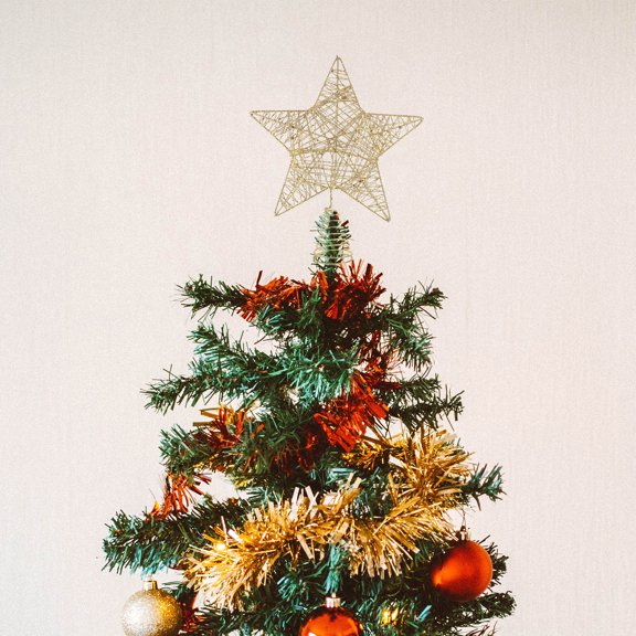 YOSADIER Reusable Golden Iron Star Christmas Tree Topper Easy to Apply and