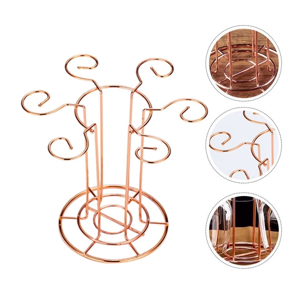 RENACLIPY 1Pc Wine Glass Holder Golden Iron Art Goblet Drying Rack Practical Stemware Storage Solution