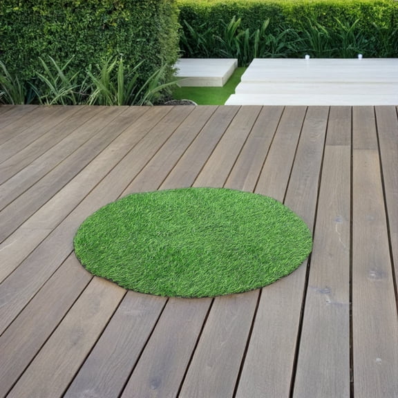 RENACLIPY Green Faux Grass Rug Artificial Turf Grass Mat for Outdoor Table Centerpiece