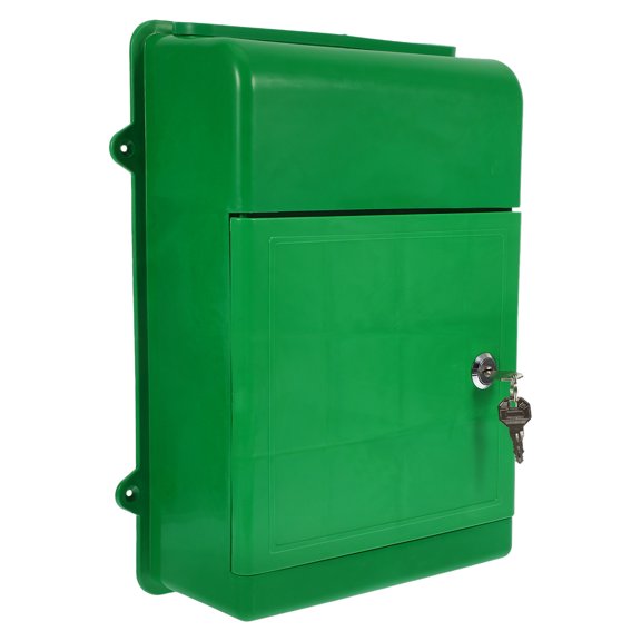 RENACLIPY Green Outdoor Mailbox Wall Mount Lockable Drop Box for Letters Suggestions and Documents